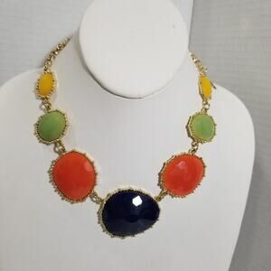 Sofia 14" 2 1/2"ex. gold tone colorful necklace 1.1648